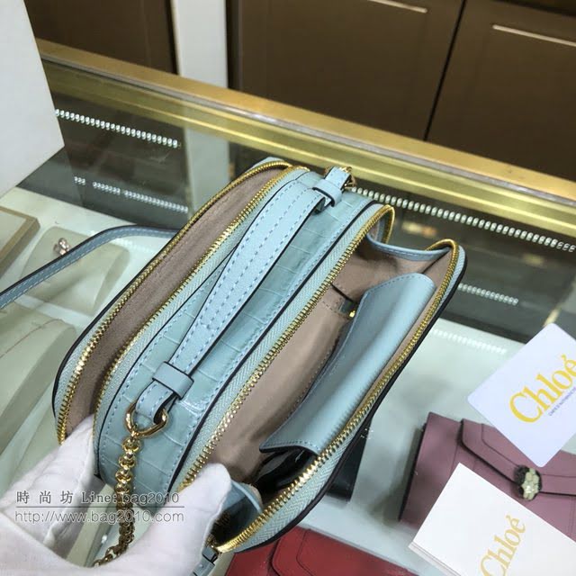Chloe女包 克洛伊經典C Bag鱷魚壓紋鏈條相機包 Chole手提肩背斜挎包  jjh1231